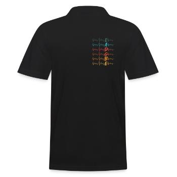 Gitarren Herzschlag Gitarristen - Männer Poloshirt - Schwarz - Hinten - Kai (181cm)