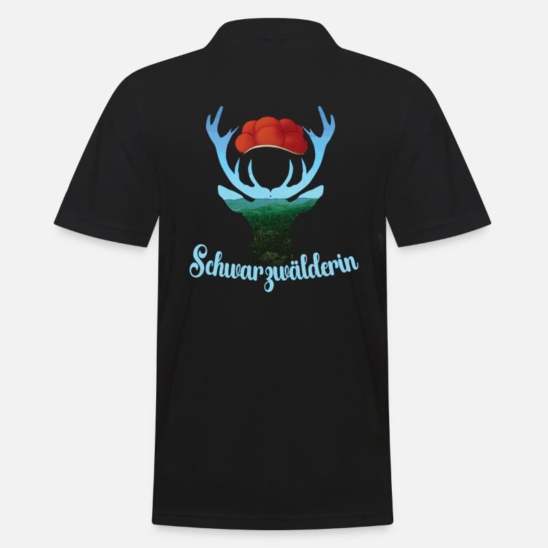 Bollenhut Schwarzwald Schwarzwälderin - Männer Poloshirt - Schwarz