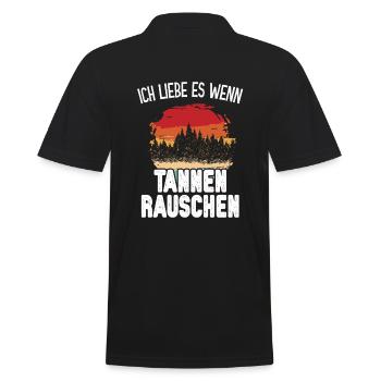 Tannen Schwarzwald Schwarzwaldmaidli - Männer Poloshirt - Schwarz - Hinten - Kai (181cm)