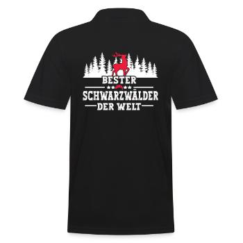 Bester Schwarzwälder Bollenhut - Männer Poloshirt - Schwarz - Hinten - Kai (181cm)