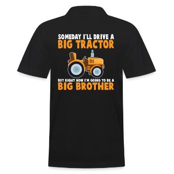 One day I will drive a big tractor - Men's Polo Shirt - black - Back - Kai (181cm)