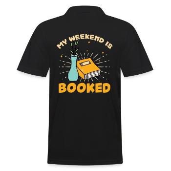 My weekend is filled with books - Men's Polo Shirt - black - Back - Kai (181cm)