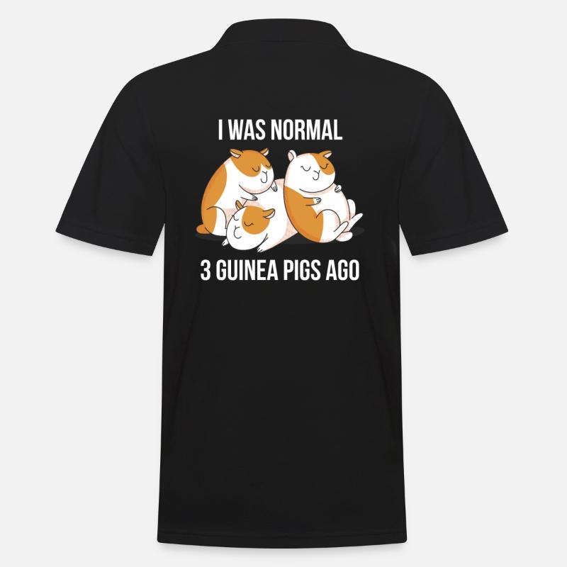 J’étais normal devant 3 cochons d’Inde - Polo Homme - noir