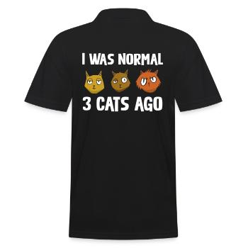 I was in front of 3 cats normal funny cat motif - Men's Polo Shirt - black - Back - Kai (181cm)