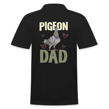 Pigeons Papa Amant Motif Humoristique - Polo Homme - noir - Dos - Kai (181cm)