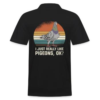 J’aime juste les pigeons, d’accord ? - Polo Homme - noir - Dos - Kai (181cm)