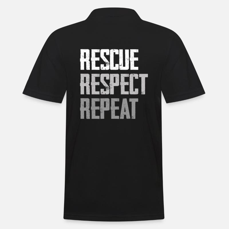 Rescue, Respect, Repeat Statement - Men's Polo Shirt - black
