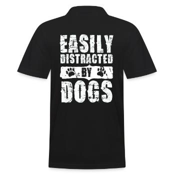 Easily distracted by dogs - Men's Polo Shirt - black - Back - Kai (181cm)