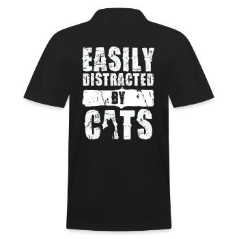 Facilement distrait par les chats - Polo Homme - noir - Dos - Kai (181cm)