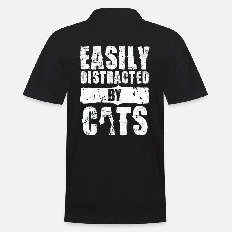 Leicht Ablenkbar Durch Katzen - Männer Poloshirt - Schwarz