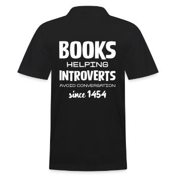 Les livres aident les introvertis depuis 1454 - Polo Homme - noir - Dos - Kai (181cm)
