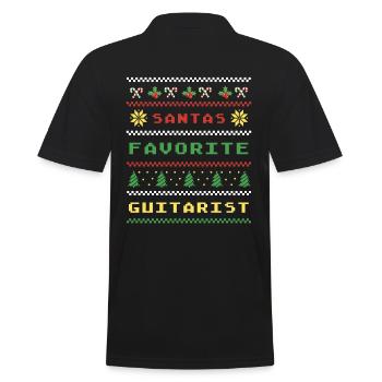 Santa's Favorite Guitarist Christmas Guitar - Men's Polo Shirt - black - Back - Kai (181cm)