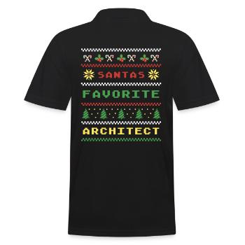 Weihnachtlicher Architekten Spaß für Santas - Männer Poloshirt - Schwarz - Hinten - Kai (181cm)