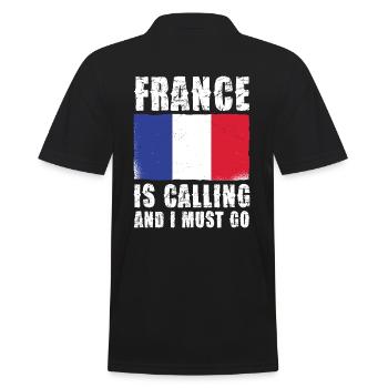 Frankreich Ruft Und Ich Muss Gehen - Männer Poloshirt - Schwarz - Hinten - Kai (181cm)