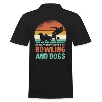 Facilement distrait par le bowling et les chiens - Polo Homme - noir - Dos - Kai (181cm)