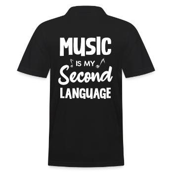 La musique est ma deuxième langue la plus passionnée - Polo Homme - noir - Dos - Kai (181cm)