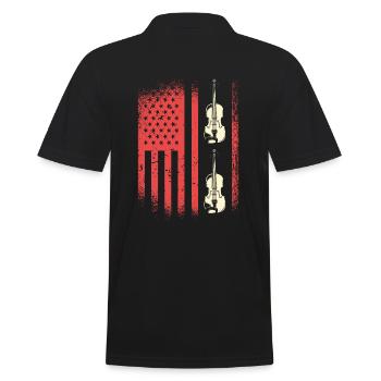 Drapeau américain avec violons - Polo Homme - noir - Dos - Kai (181cm)