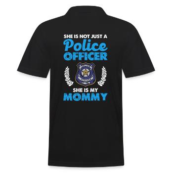 She's not just a policewoman, she's mine - Men's Polo Shirt - black - Back - Kai (181cm)