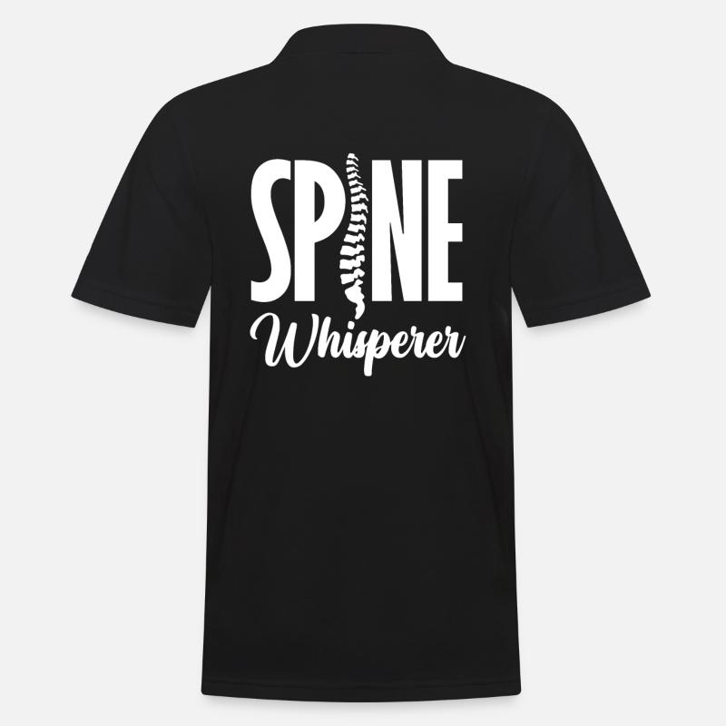 Spine Whisperer Anatomie Kunstwerk - Männer Poloshirt - Schwarz