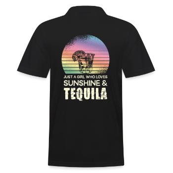 Ein Mädchen, Das Sonne Und Tequila Liebt - Männer Poloshirt - Schwarz - Hinten - Kai (181cm)