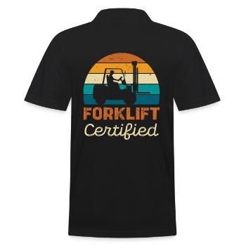 Chariot élévateur certifié look rétro - Polo Homme - noir - Dos - Kai (181cm)