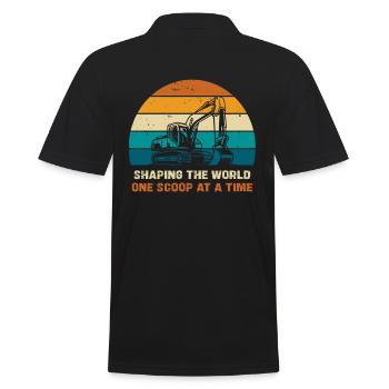 Shape the world with every excavator lift - Men's Polo Shirt - black - Back - Kai (181cm)