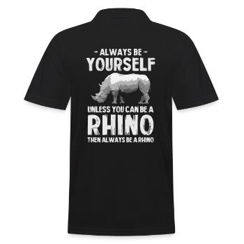 Motif de rhinocéros Always Be Yourself - Polo Homme - noir - Dos - Kai (181cm)