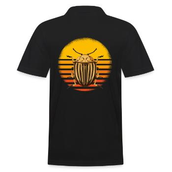 Retro Stripe Pattern for Nature Lovers - Men's Polo Shirt - black - Back - Kai (181cm)