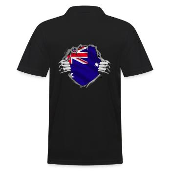 Australian flag unveils pride - Men's Polo Shirt - black - Back - Kai (181cm)