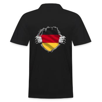 Germany's flag in the heart - Men's Polo Shirt - black - Back - Kai (181cm)