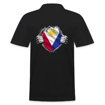 Drapeau philippin Pride - Polo Homme - noir - Dos - Kai (181cm)