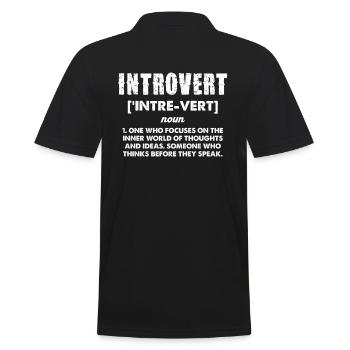 Introvert Definition Humor Statement - Männer Poloshirt - Schwarz - Hinten - Kai (181cm)