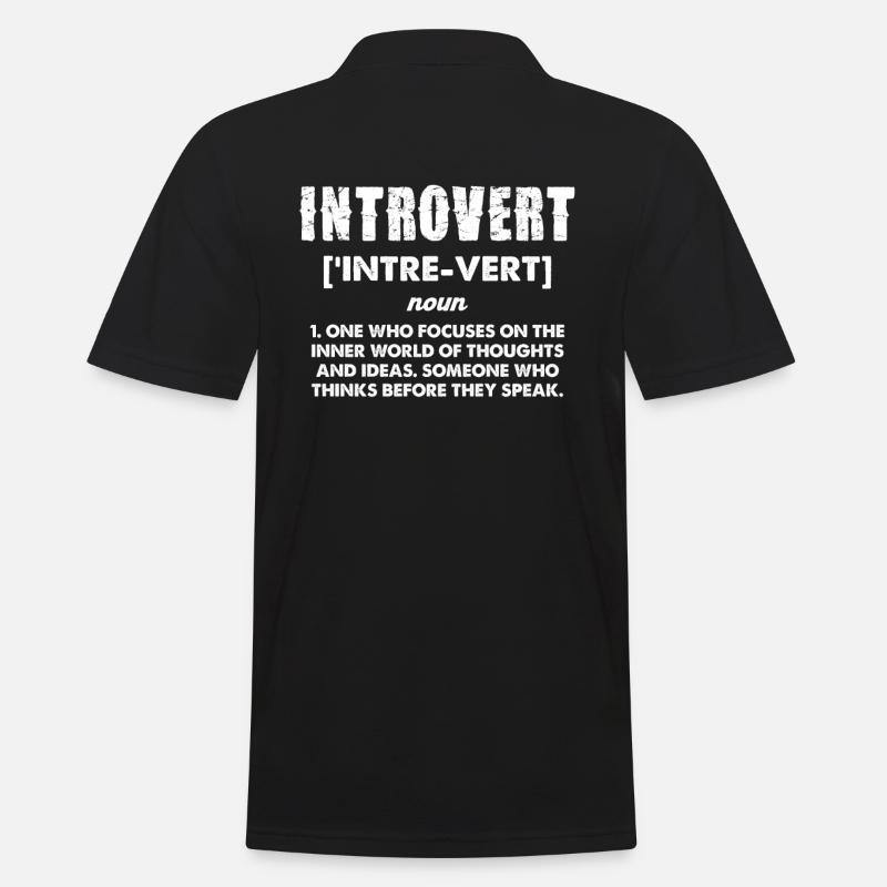 Introverti Définition Humour Déclaration - Polo Homme - noir