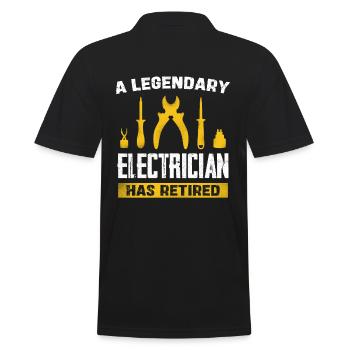 Ein Legendärer Elektriker Ist Im Ruhestand - Männer Poloshirt - Schwarz - Hinten - Kai (181cm)