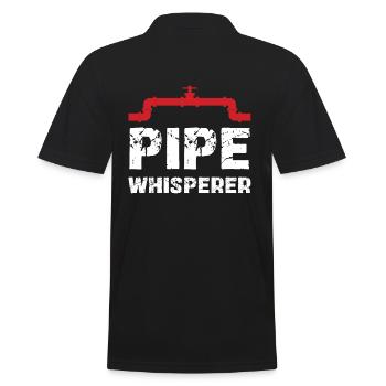 Pipe Whisperer Humor Für Handwerker - Männer Poloshirt - Schwarz - Hinten - Kai (181cm)