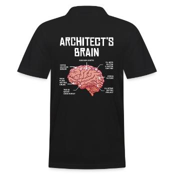 Cerveau d’architecte illustration humoristique avec - Polo Homme - noir - Dos - Kai (181cm)