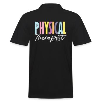 Lettrage coloré de physiothérapeute - Polo Homme - noir - Dos - Kai (181cm)