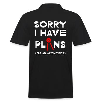 Sorry I Have Plans Architektur Humor - Männer Poloshirt - Schwarz - Hinten - Kai (181cm)