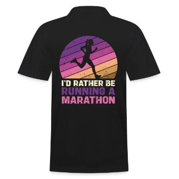 Prefer to Run a Marathon Silhouette - Men's Polo Shirt - black - Back - Kai (181cm)