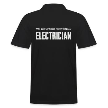 Feel safe: sleep with an electrician - Men's Polo Shirt - black - Back - Kai (181cm)