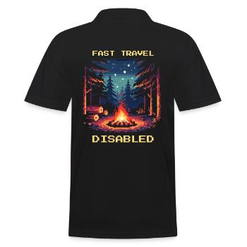 Fast Travel Disabled Bushcraft Survival Quote - Men's Polo Shirt - black - Back - Kai (181cm)