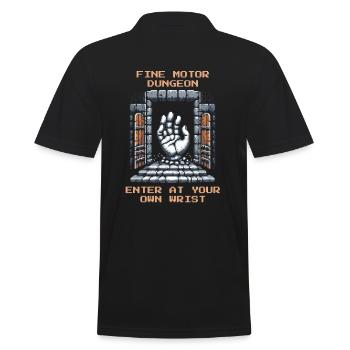 Occupational Therapy Fine Motor Skills Hand Training Retro Pixel - Men's Polo Shirt - black - Back - Kai (181cm)