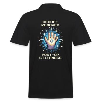 Occupational Therapy Healing Mobility Retro Pixel Art - Men's Polo Shirt - black - Back - Kai (181cm)