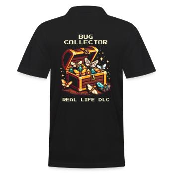 Collector Nature Retro Pixel Art Insects - Men's Polo Shirt - black - Back - Kai (181cm)
