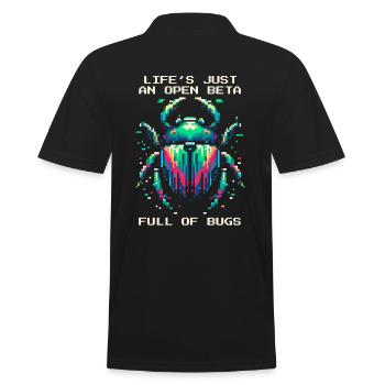 Bug Leben Beta Bugs Retro Pixel Art Humor Gaming - Männer Poloshirt - Schwarz - Hinten - Kai (181cm)