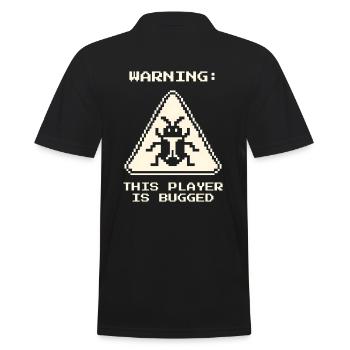 Avertissement joueur Nerd Pixel Retro Entomologie - Polo Homme - noir - Dos - Kai (181cm)
