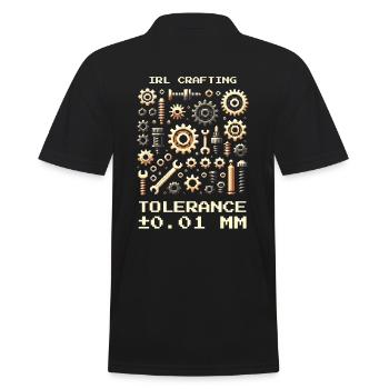 Crafting IRL Toleranz 0.01mm Feinmechanik Nerd - Männer Poloshirt - Schwarz - Hinten - Kai (181cm)