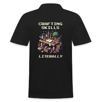 Ergotherapie Handwerk Geschick Retro Pixel Art - Männer Poloshirt - Schwarz - Hinten - Kai (181cm)