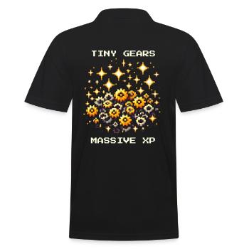 Tiny Gears XP Antrieb Feinmechanik Nerd Pixel - Männer Poloshirt - Schwarz - Hinten - Kai (181cm)