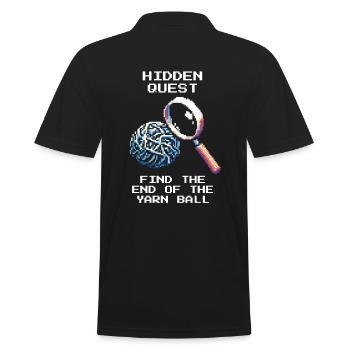 Geheime Quest | Wollknäuel Ende finden | Häkeln - Männer Poloshirt - Schwarz - Hinten - Kai (181cm)